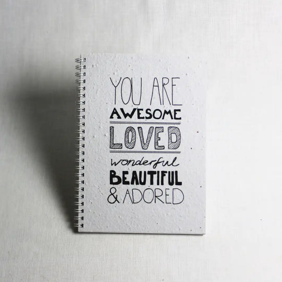 Seed paper notebook - You are awesome - Self-care Sanctuary
