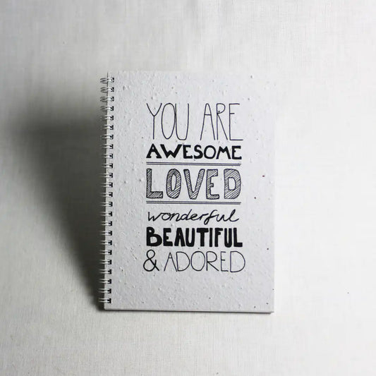 Seed paper notebook - You are awesome - Self-care Sanctuary