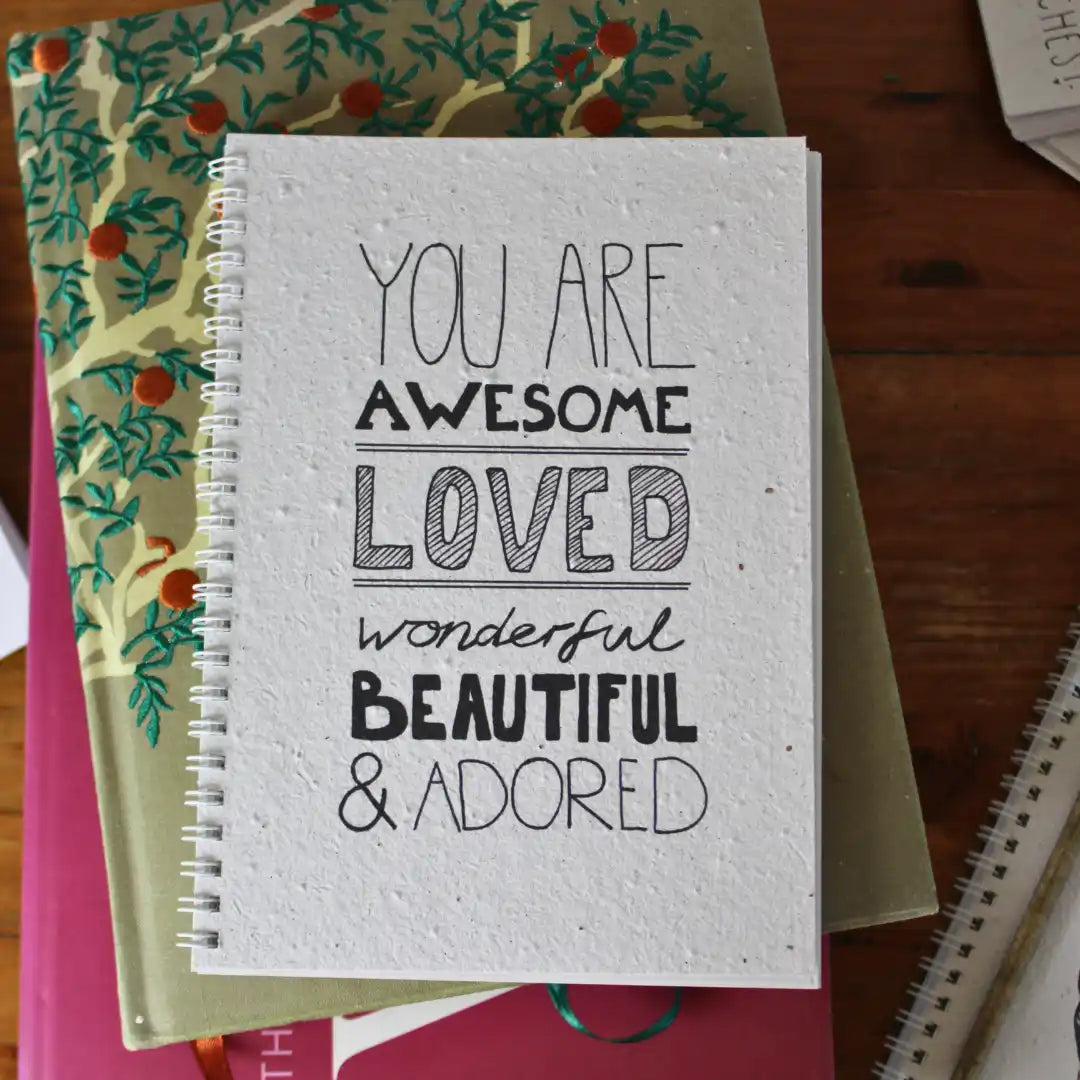 Seed paper notebook - You are awesome - Self-care Sanctuary