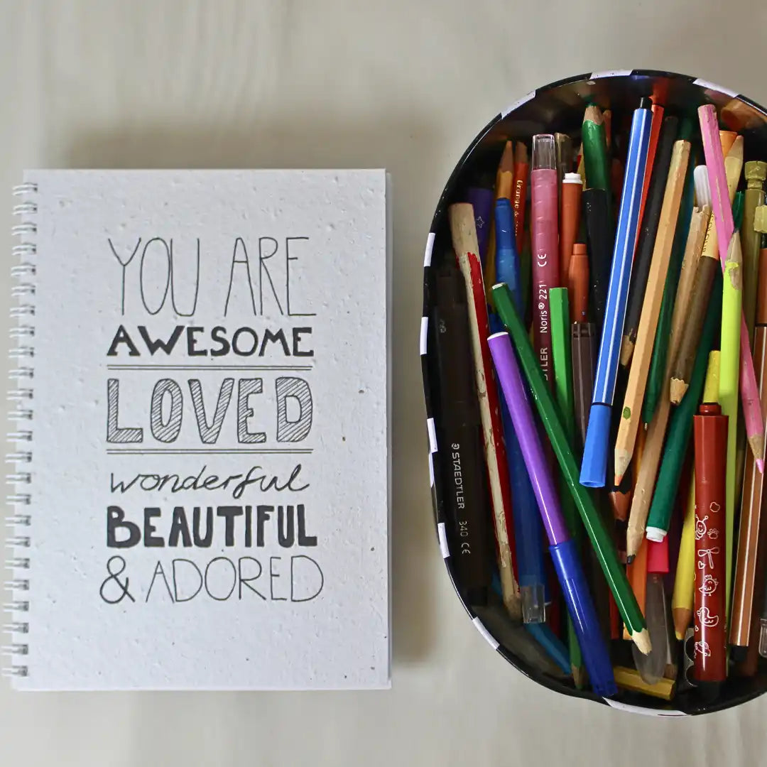 Seed paper notebook - You are awesome - Self-care Sanctuary